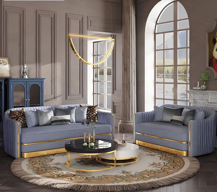 Klassische Designer Couch Sitz Polster Garnitur 3+2 Sitzer Sofa Samt Luxus Sofas