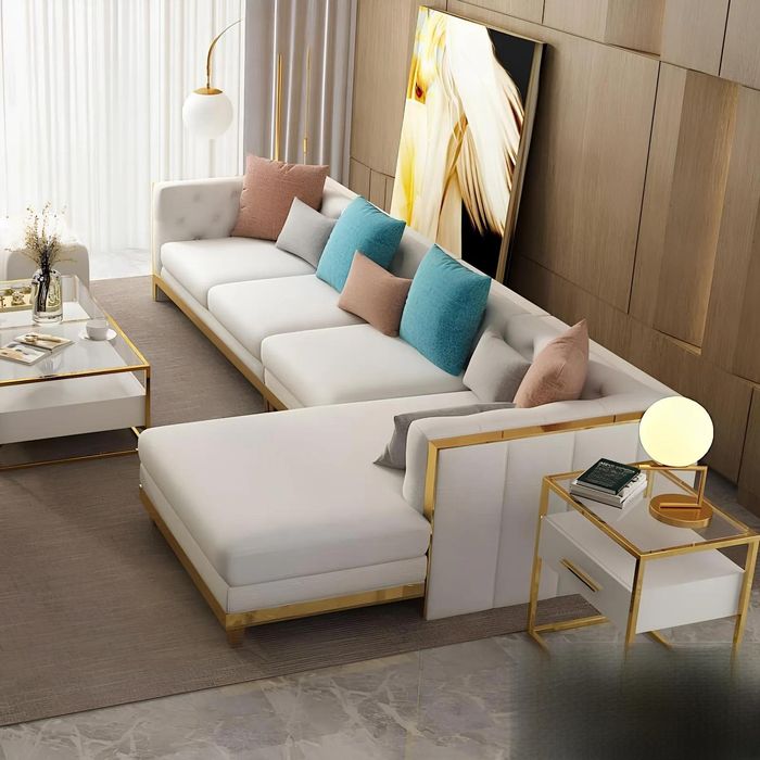 Design Esk Ecksofa L-form Modern Sofas Ledersofa Couch Wohnlandschaft Sofa Sitz