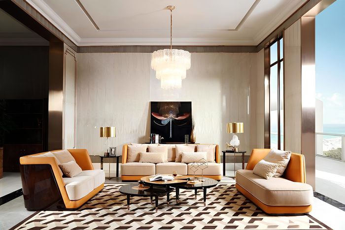 Designer Sitz Möbel Couch Polster Leder Garnitur 3+2 + Liege Chaise Sofa Couchen