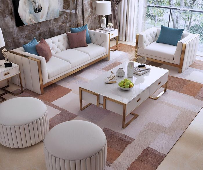 Luxus samt Sofa Couch Polster Sitz Garnitur 322 Komplett Set Designer Sofas Neu