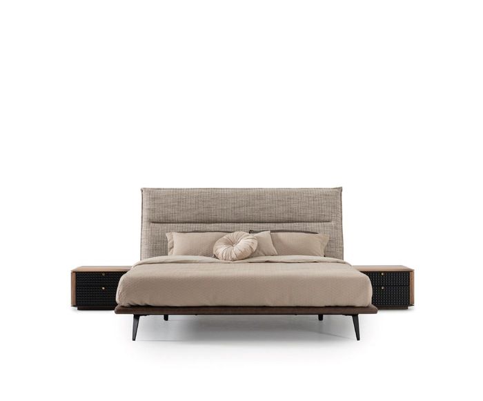 Loft Schlafzimmer Bett Design Luxus Betten Polster Stil Möbel Neu grau