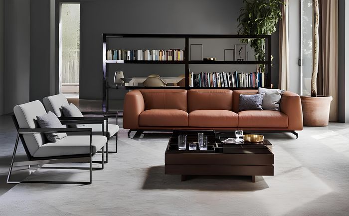 Leder Sofa Couch Polster Sitz Garnitur 3+2 Sitzer Sofas Couchen Italien Möbel