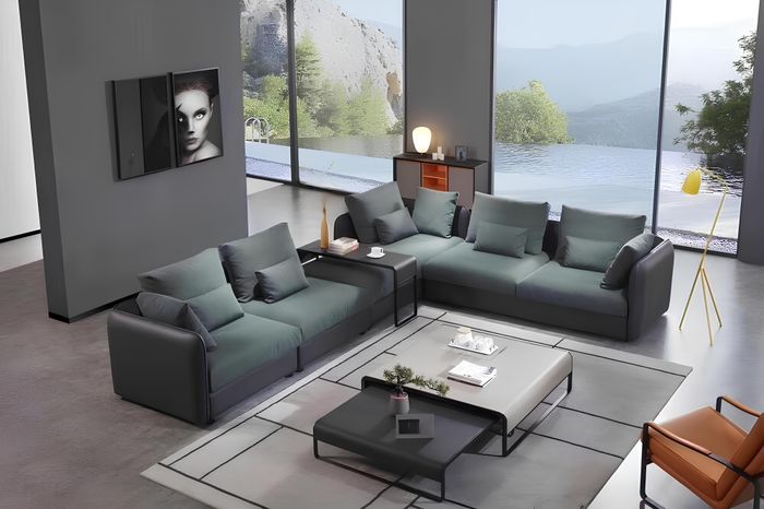 Desing Ecksofa Sofa Couch Polster Eckgarnitur Leder Eck L Form Wohnlandschaft