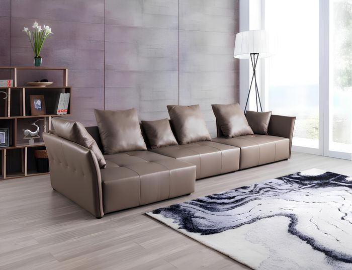 Design Ecksofa Couch Polster Eckgarnitur Sofa Couchen Leder Wohnlandschaft Neu