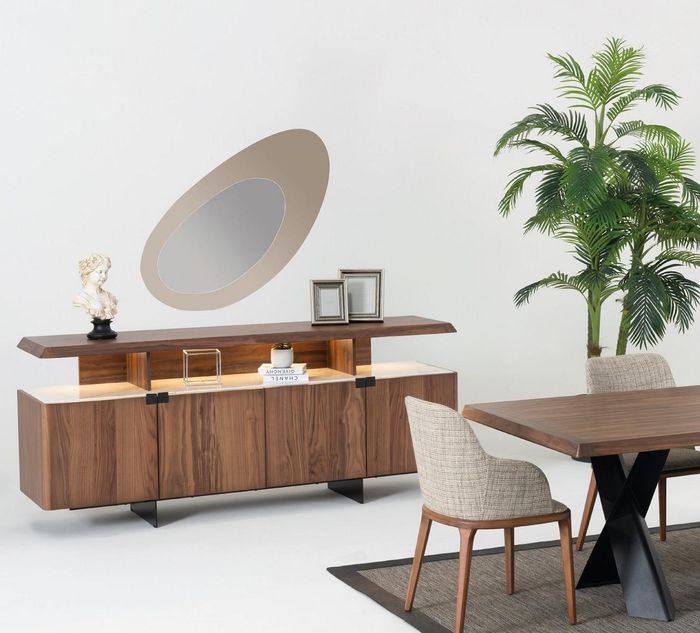 Luxus Holz Kommode Schrank Sideboard Anrichte Design Möbel Schränke 2tlg.