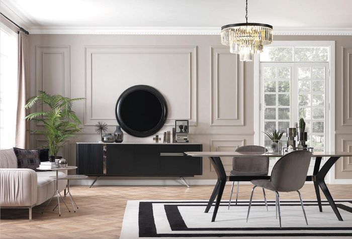 Ess Esszimmer Set Tisch 4x Stühle Set Garnitur Polster Designer 5tlg