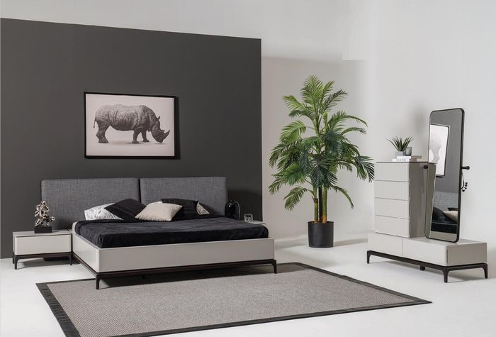Luxus Schlafzimmer Set Bett + 2x Nachttisch Hotel Möbel Betten Loft