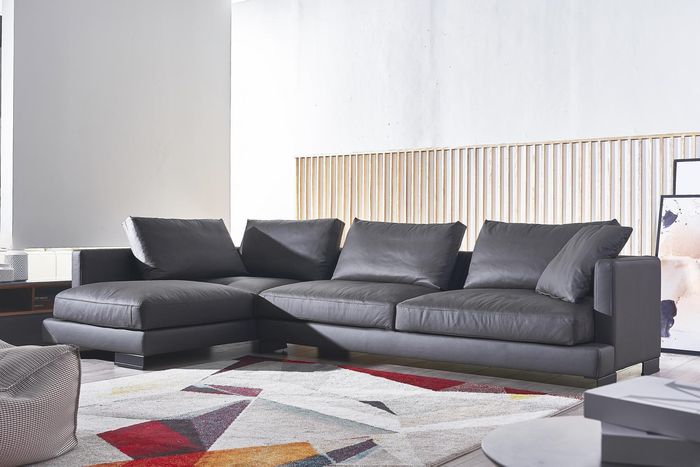 Sofa Leder Eck Garnitur Landschaft L Form Luxus Wohn Polster Couch Zimmer Sitz