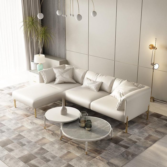 Design Ecksofa Couch Polster Ledersofa Sofa Italienische Wohnzimmer Möbel Neu