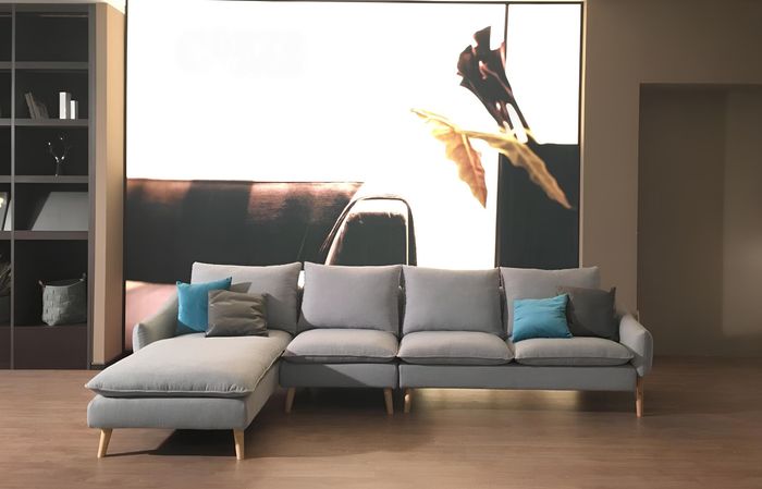 Eck Sofa Textil Sofa Polster Sitz Couchen Sofas Wohnzimmer Möbel Stoff Garnitur