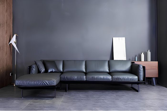 Italienische Design Möbel Wohnzimmer Leder Ecksofa Couch Polster Eck Garnitur