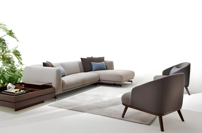 Italienische Design Möbel Textil Ecksofa Couch Polster Eck Garnitur Wohnzimmer