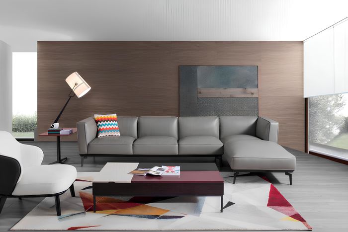 Ecksofa M-8653 Ecksofa Wohnlandschaft Polstersofa Loungesofa HALBLEDER