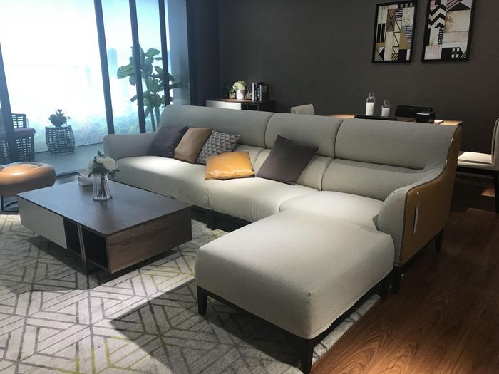 Textil Sofa Couch Polster Sitz Garnitur Wohn Landschaft Sofas Couchen L Form Neu