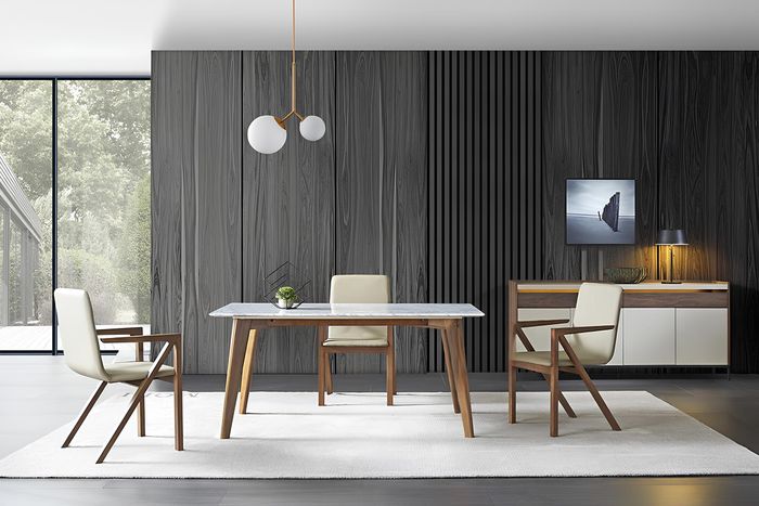 Ess Zimmer Holz Tisch Design Wohn Set Garnitur Set Italienische Möbel 4 tlg, Neu