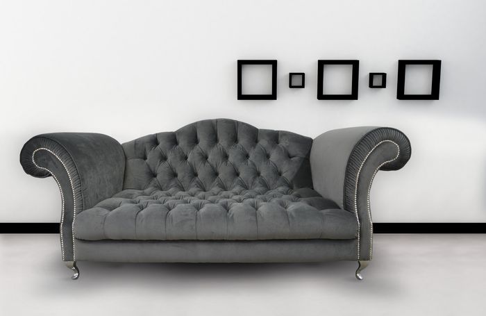 Chesterfield Sofa Polster Designer Couchen Sofas Garnitur Textil Stoff Textil 25