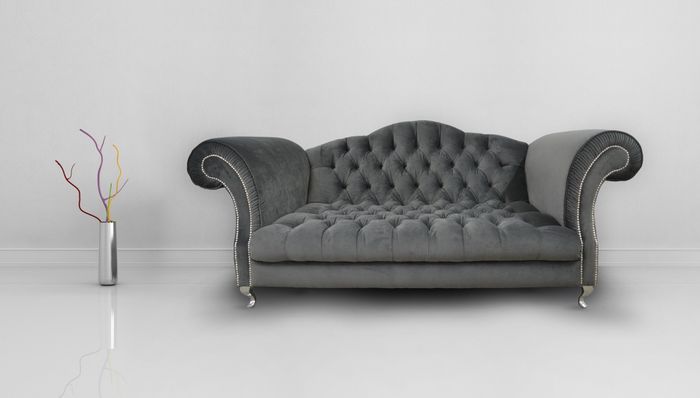 Chesterfield Sofa Polster Designer Couchen Sofas Garnitur Textil Stoff Textil 26