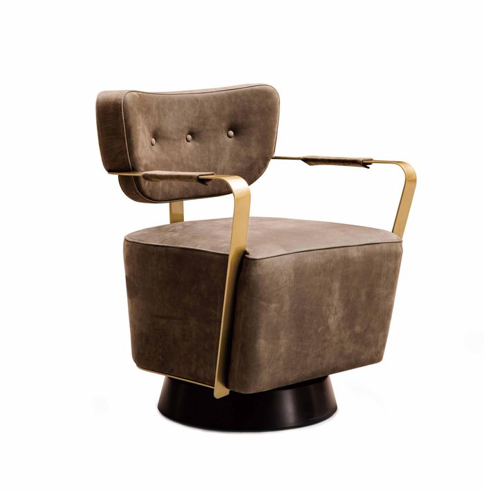 Luxus Stuhl Polster Cocktail Relax Lounge Club Stühle Möbel Design Sessel Braun