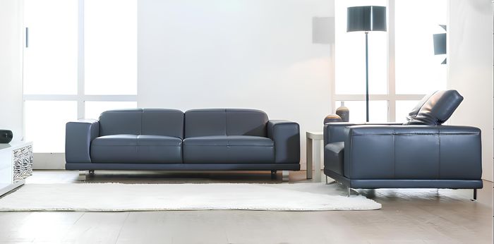 Luxus Designer Sitz Garnitur Sofa Couch Polster Set Leder 2+1 Couchen Sofas Neu