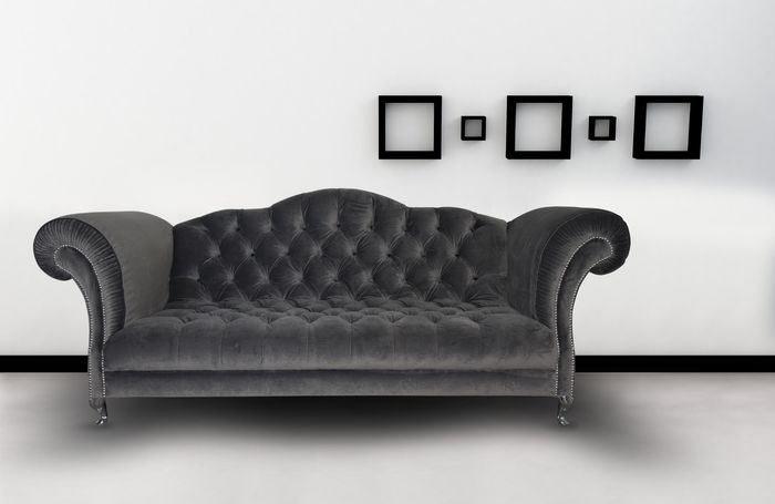 Chesterfield Sofa Polster Designer Couchen Sofas Garnitur Textil Stoff Textil 36