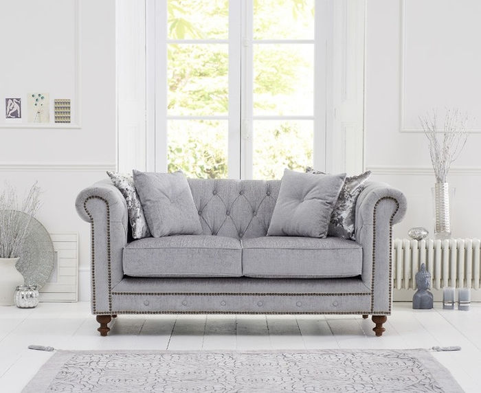 Chesterfield Sofa Couch Polster Stoff Leder Couchen Polster Garnitur 2 Sitzers