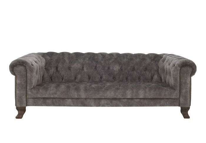Klassische Leder Couch - Graue Chesterfield Stoff Sofa 3 Sitzer Neu jvmoebel ®