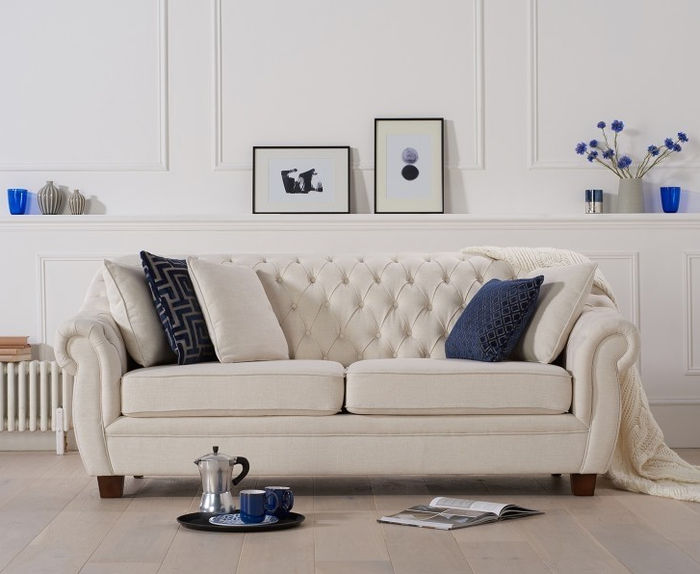 Chesterfield Landhaus Stil Möbel - Sitz Polster Couch - Luxus Wohnzimmer Möbel