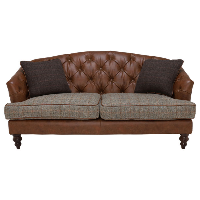 Chesterfield 3 Sitzer Klassische Luxus Barock Rokoko Sofa Textil Leder Couch Neu