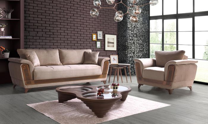 Sofagarnitur 3+1 Sitzer Sessel Garnitur Modern Relax Möbel Schlafsofa