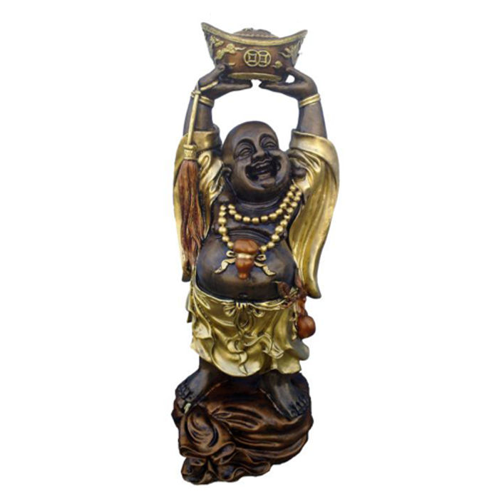 Glücks Buddha Deko Figur Statue Skulptur 65 cm Figuren Statuen Skulpturen (B40)