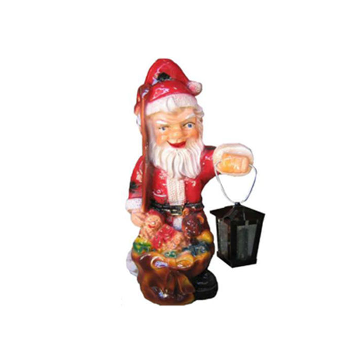 Weihnachtsmann Figur Statue Aussenleuchte Dekoration Nikolaus Skulptur 32cm Neu