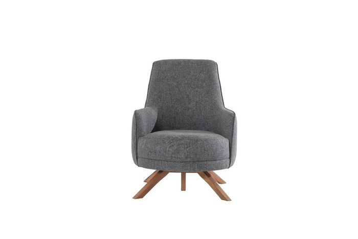 Moderner Wohnzimmer Sessel Einsitzer Polster Relax Sessel Holzfüße Neu