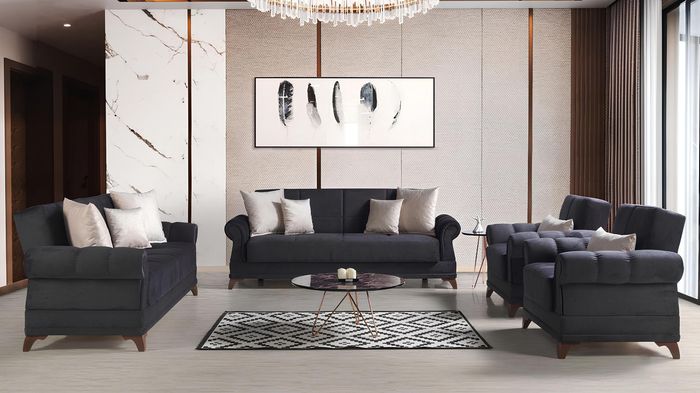 Sofagarnitur 3+2+1+1 Sitzer Textil Modern Komplett 2x Sessel Sofa 3 Sitzer Luxus