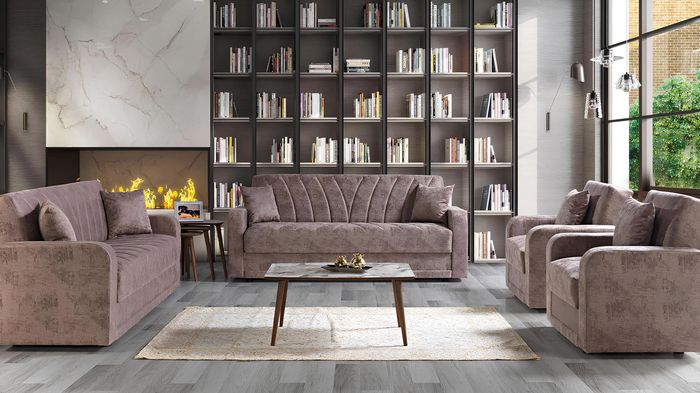 Sofagarnitur 3211 Holz Wohnzimmer Luxus Sofa Stoff Komplett Couchen Möbel