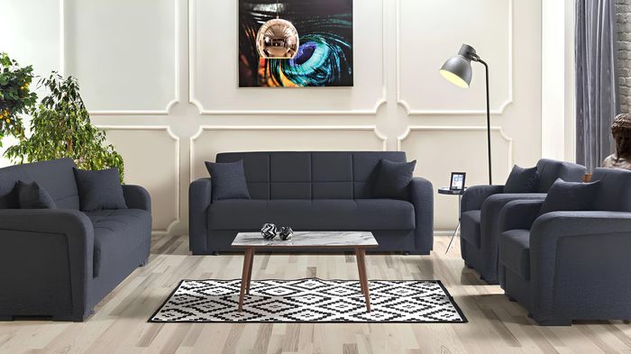 Sofagarnitur 3+2+1+1 Sitzer Textil Modern Komplett 2x Sessel Sofa 3 Sitzer Luxus