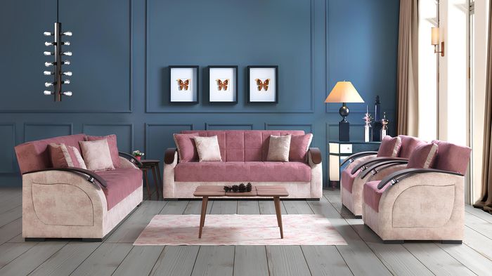 Sofagarnitur 3+2+1+1 Textil Holz Sofa 3 Sitzer Modern Sessel Neu Komplett Set