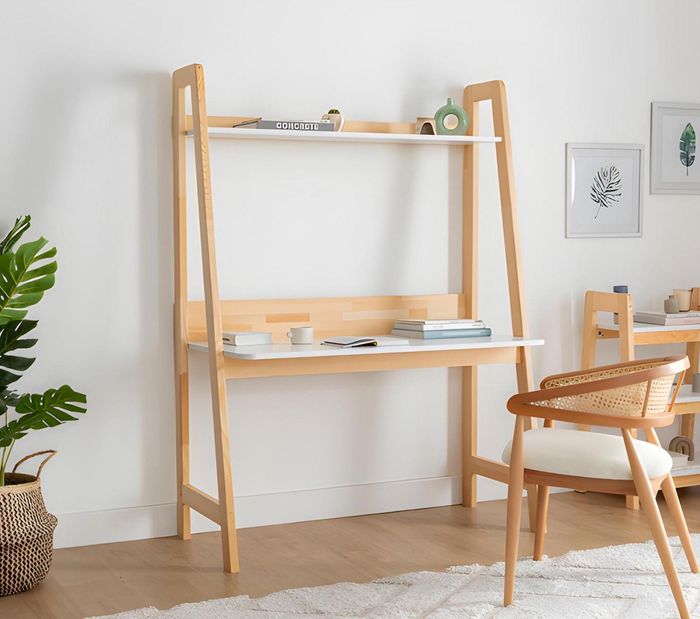 Hellbeiger Schreibtisch Luxuriöse Arbeitszimmer Designer Holz Tische
