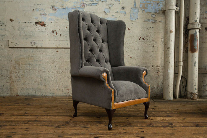 Chesterfield Samt Sessel Sofa Polster Sofas Design Luxus Couch Relax Fernseh Neu