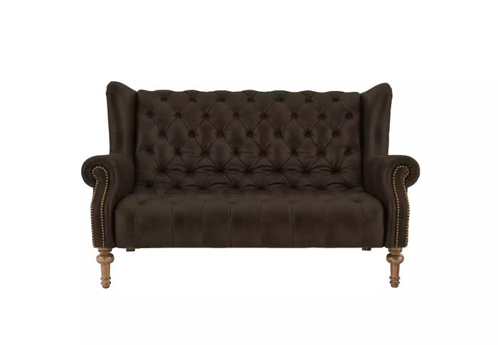 Chesterfield Sofa Couch Polster Doppelter Ohrensessel Leder Couchen Polster 2er
