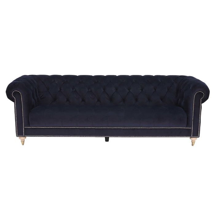 Chesterfield 4 Sitzers Klassische Luxus Barock Rokoko Sofa Textil Leder Couch
