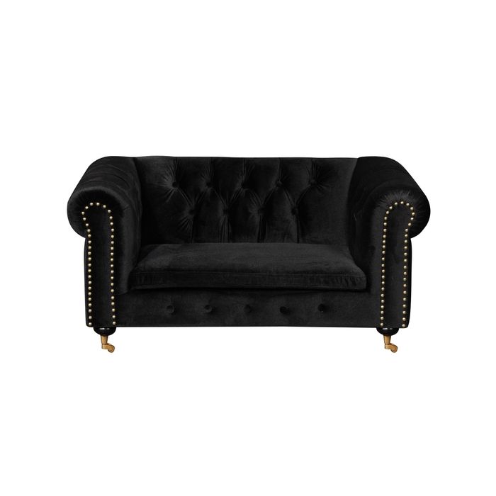 Chesterfield 2 Sitzer Klassische Luxus Barock Rokoko Sofa Textil Leder Couch