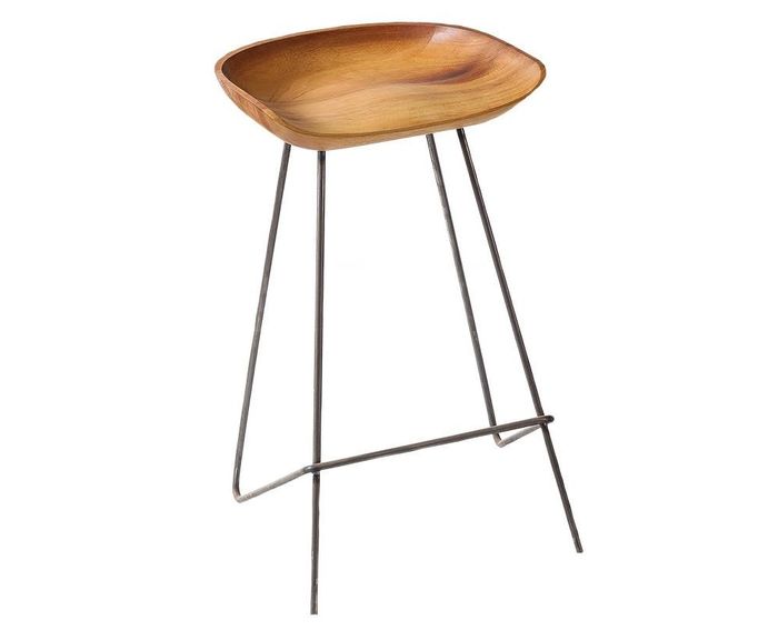 Brauner Holz Barstuhl Elegant und Funktional