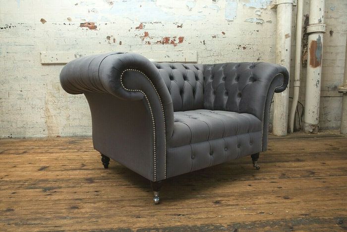 Chesterfield Sofa Couch Polster Garnitur 1,5 Sitzer Sofas Klassisch Einsitzer