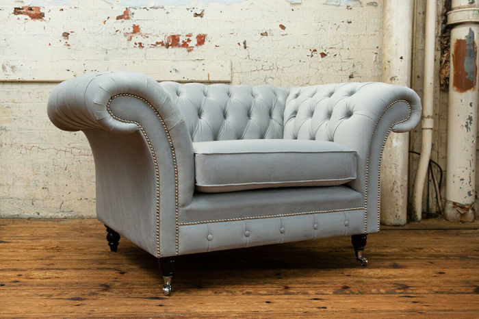 Design Sessel Textil Luxus Fernseh Couch 1,5 Sitzer Sofa Relax Lounge Club Neu