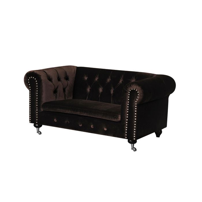 jvmoebel ® - Leder Sofa Couch Royal Braun Polster Zweisitzer Couch Garnitur Neu
