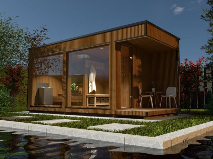 Sauna Trockensauna Massivholzsauna Landhaus Garten Saunas Häuschen