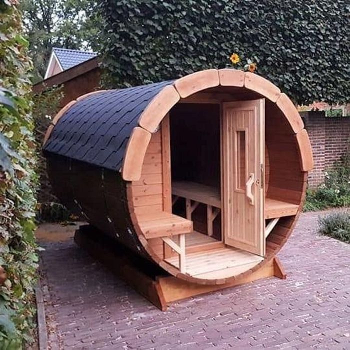 Fasshütte Wellnessfass Saunafass Holzfassauna Naturfasssauna Gartensauna