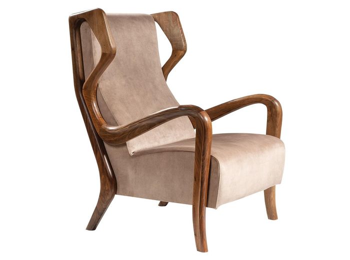 Eleganter brauner Stoffsessel im modernen Design