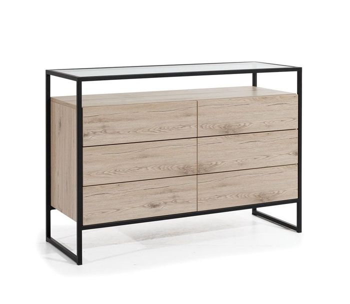 Loft Kommode Braun Holz Möbel Design Sideboard 120cm Anrichte Schrank Designer