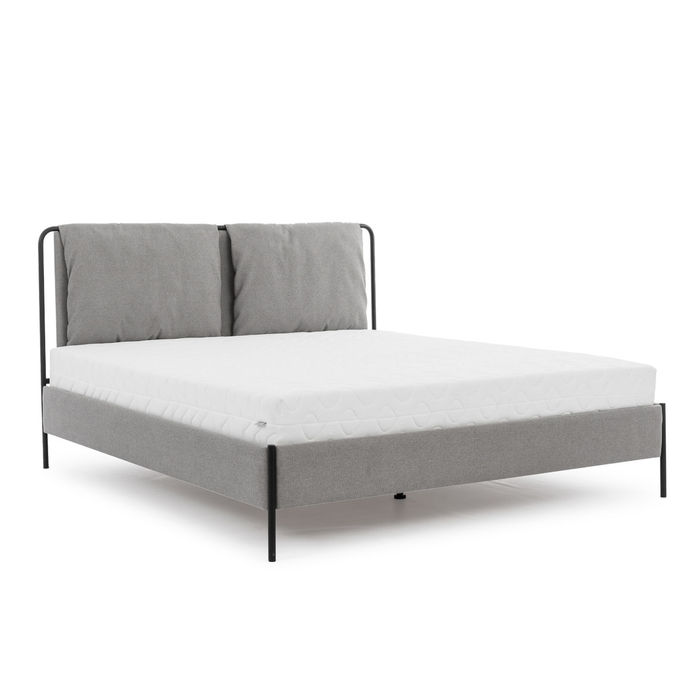 Exklusives Schlafzimmer Doppelbett Metallgestell Moderne Bank Luxus Möbel